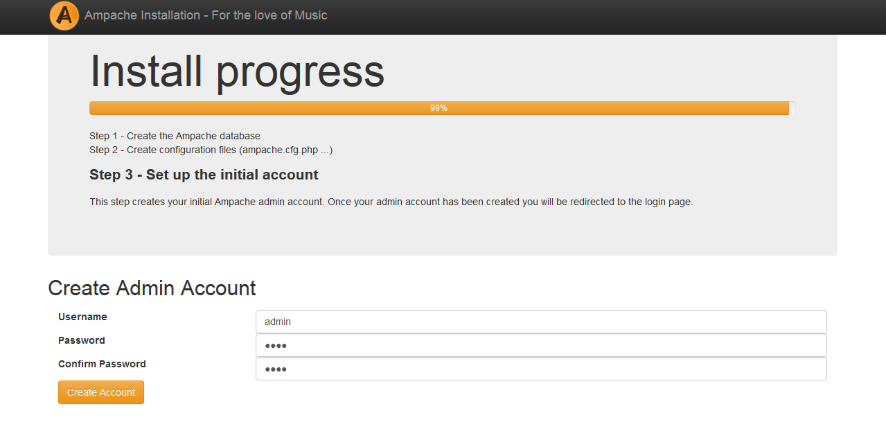 Installation screenshot